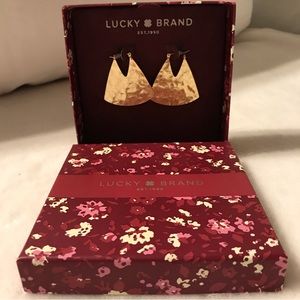 Lucky Brand Dangling Golden Fan Earrings